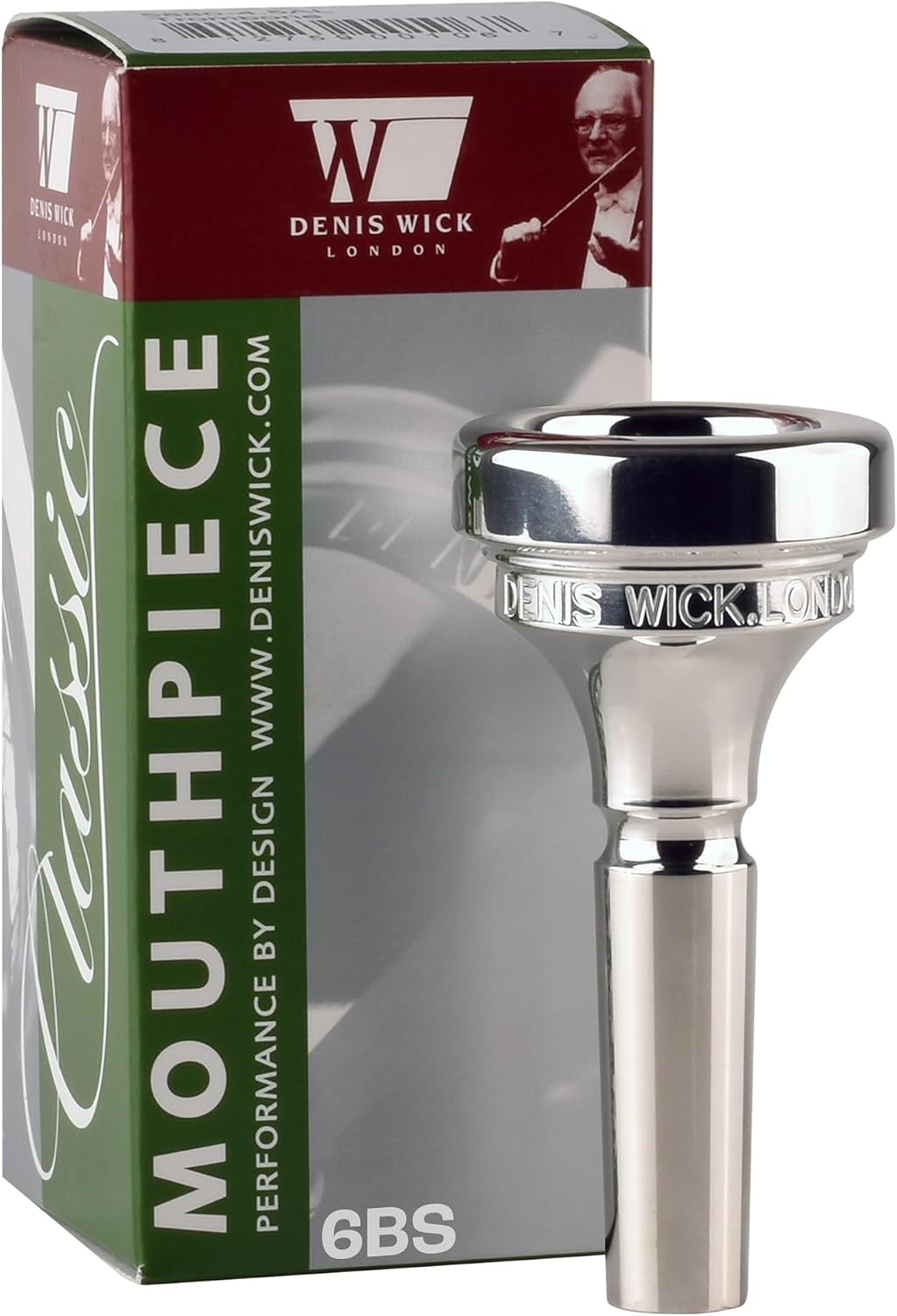 Classic Trombone Mouthpiece Silver Plated, 5880-6BS - Medium Backbore for Balanced Tone & Smooth Response - Small