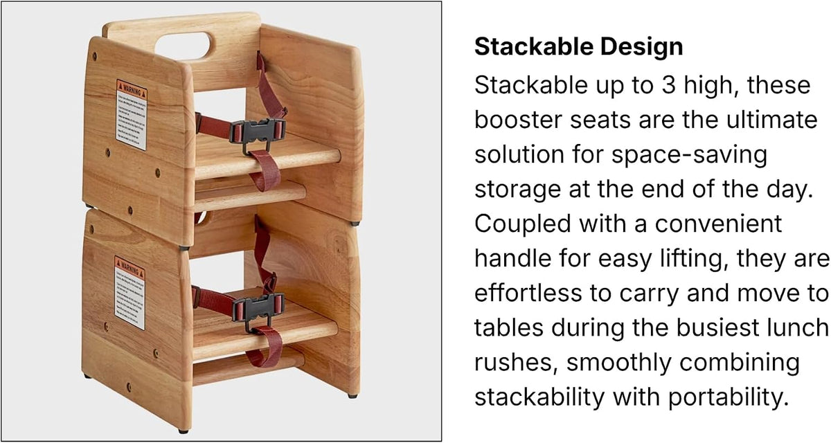 Natural Wooden Raised Restaurant Chair for Smaller Guests