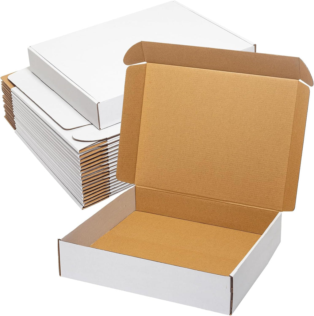 White Shipping Boxes 13x11x3" 20 Pack Corrugated Cardboard Box