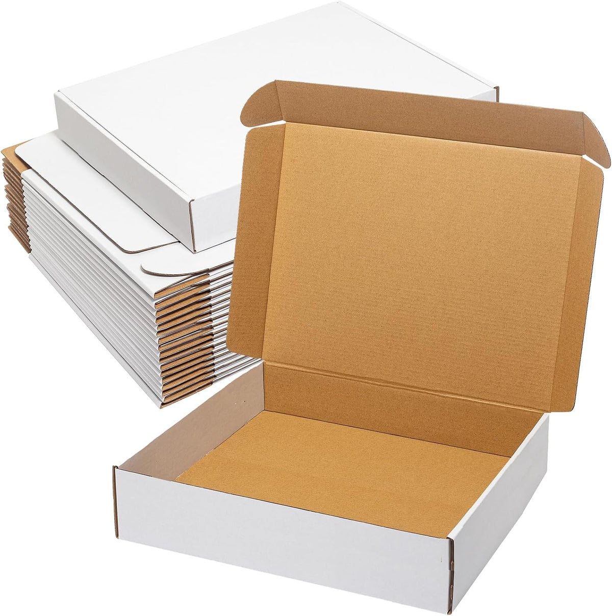 White Shipping Boxes 13x11x3" 20 Pack Corrugated Cardboard Box