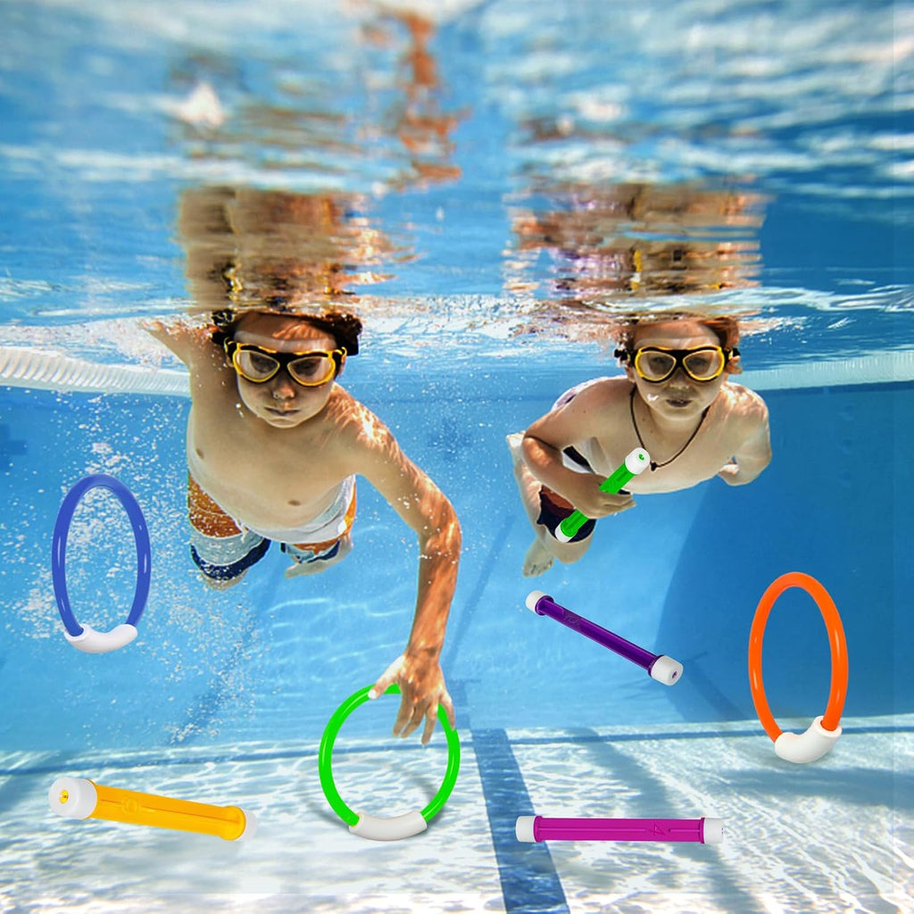 Pool Toys for Kids Ages 4-8 8-12, Summer Pool Diving Toys Set | Colorful Underwater Training Swim Toys for Fun Water