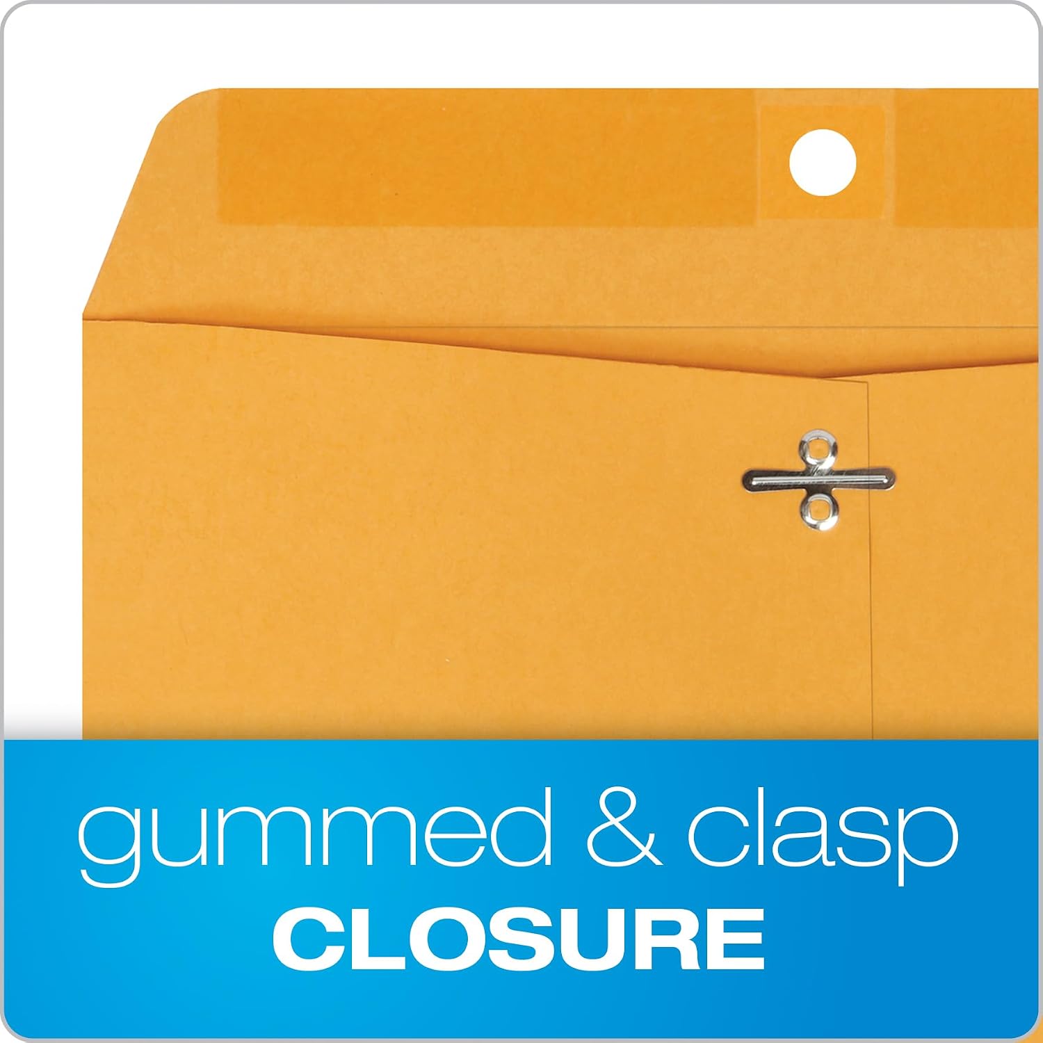 10 x 12 Clasp Envelopes, 100 Pack, Document Envelopes with Gummed Flap, Heavyweight 28 lb Paper with Reinforced Holes