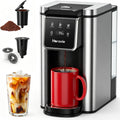 Single Serve Coffee Maker for K-Cup Pod & Grounds, Hot & Iced Coffee Maker, Strong Button Feature, 6 to 14oz Brew