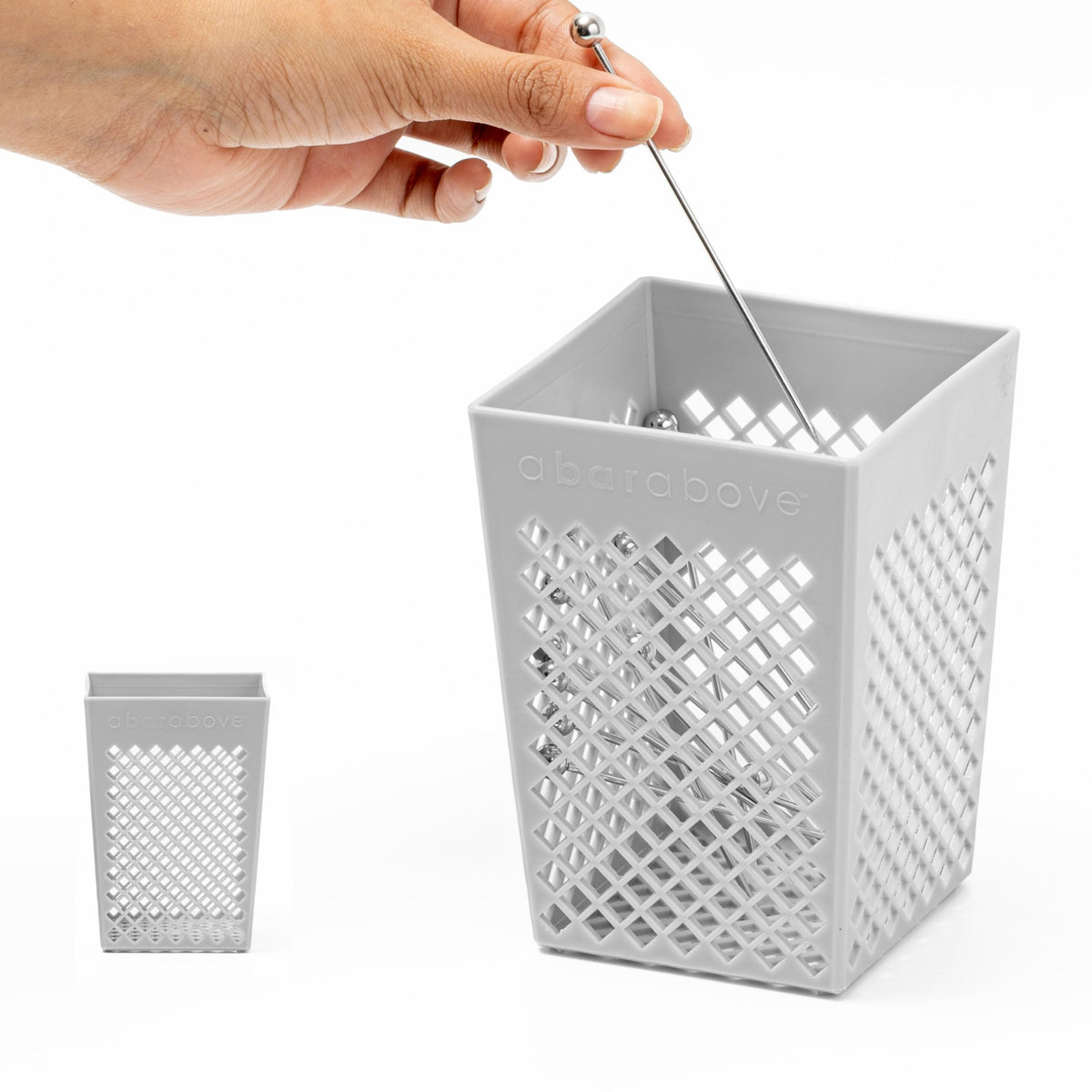 A Bar Above Dishwasher Basket for Reusable Straws and Small Bar Tools