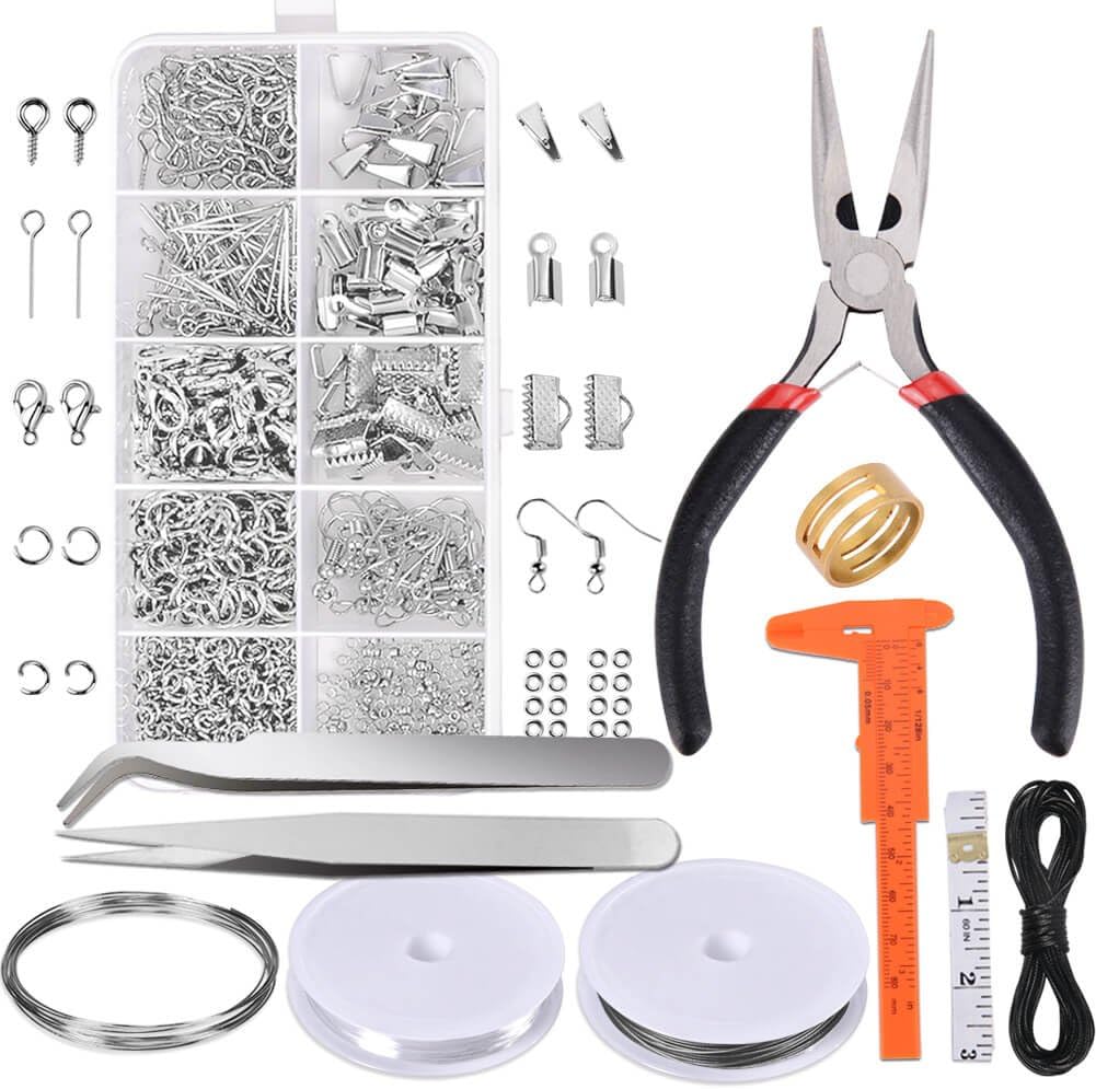 Jewelry Making Supplies Kit - Jewelry Repair Tool with Accessories, Pliers, Findings, and Beading Wires for Adults