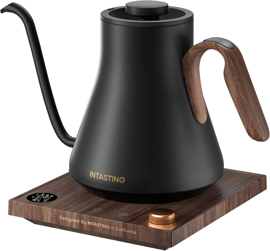 Gooseneck Electric Kettle with 1℉ Temperature Control, 0.9 Liter | Fast Heating, Stainless Steel Interior, for Pour