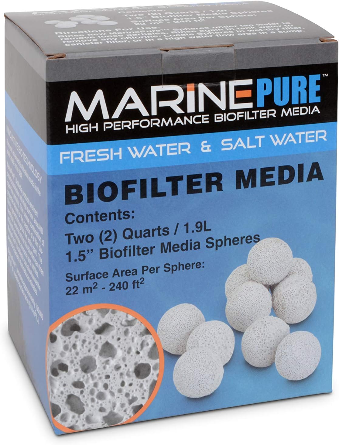 1.5-Inch Sphere Bio-Filter Media for Marine and Freshwater Aquariums, 2-Quart