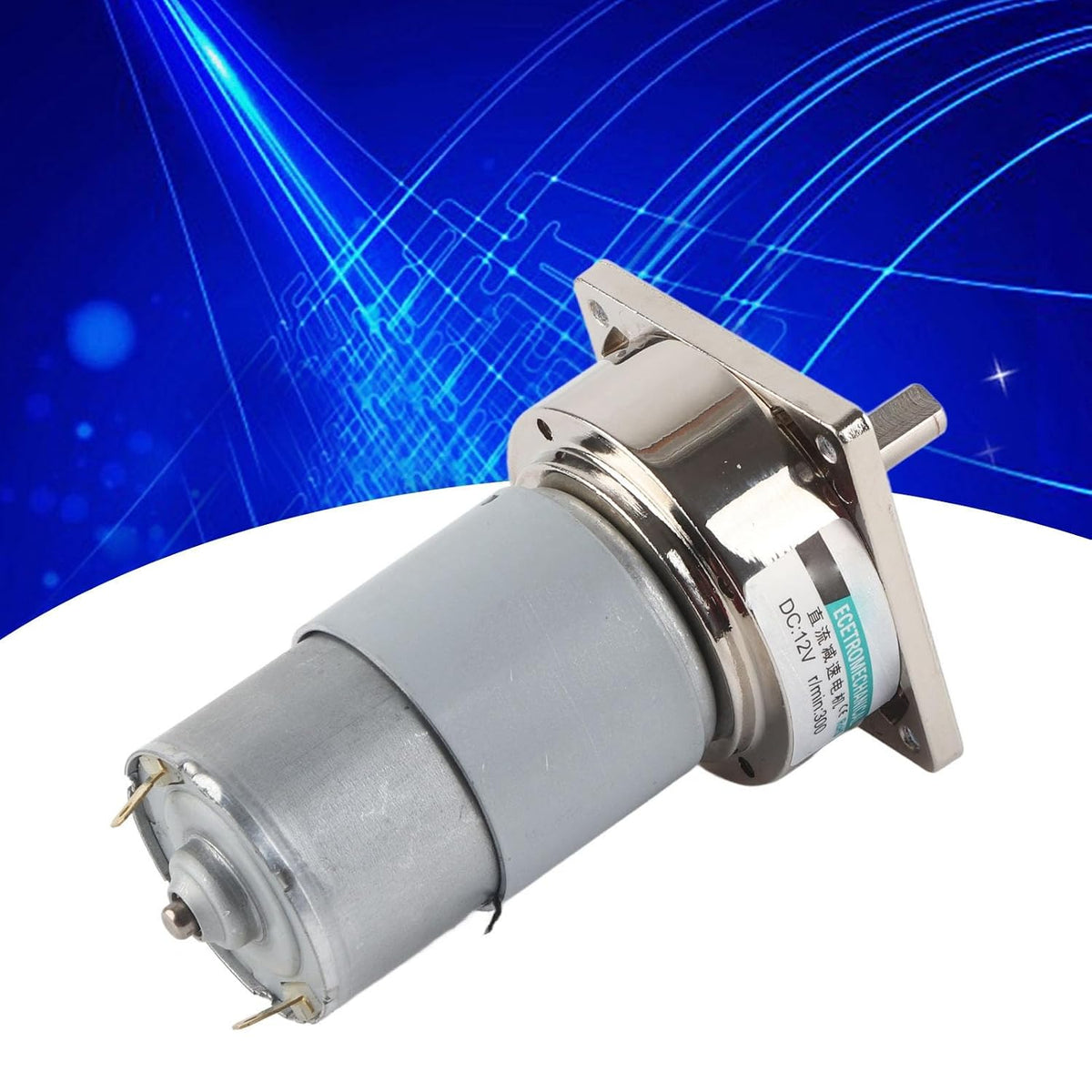 Jiawu 35W 12V DC Geared Motor, Adjustable Speed Large Torque (300 RPM)