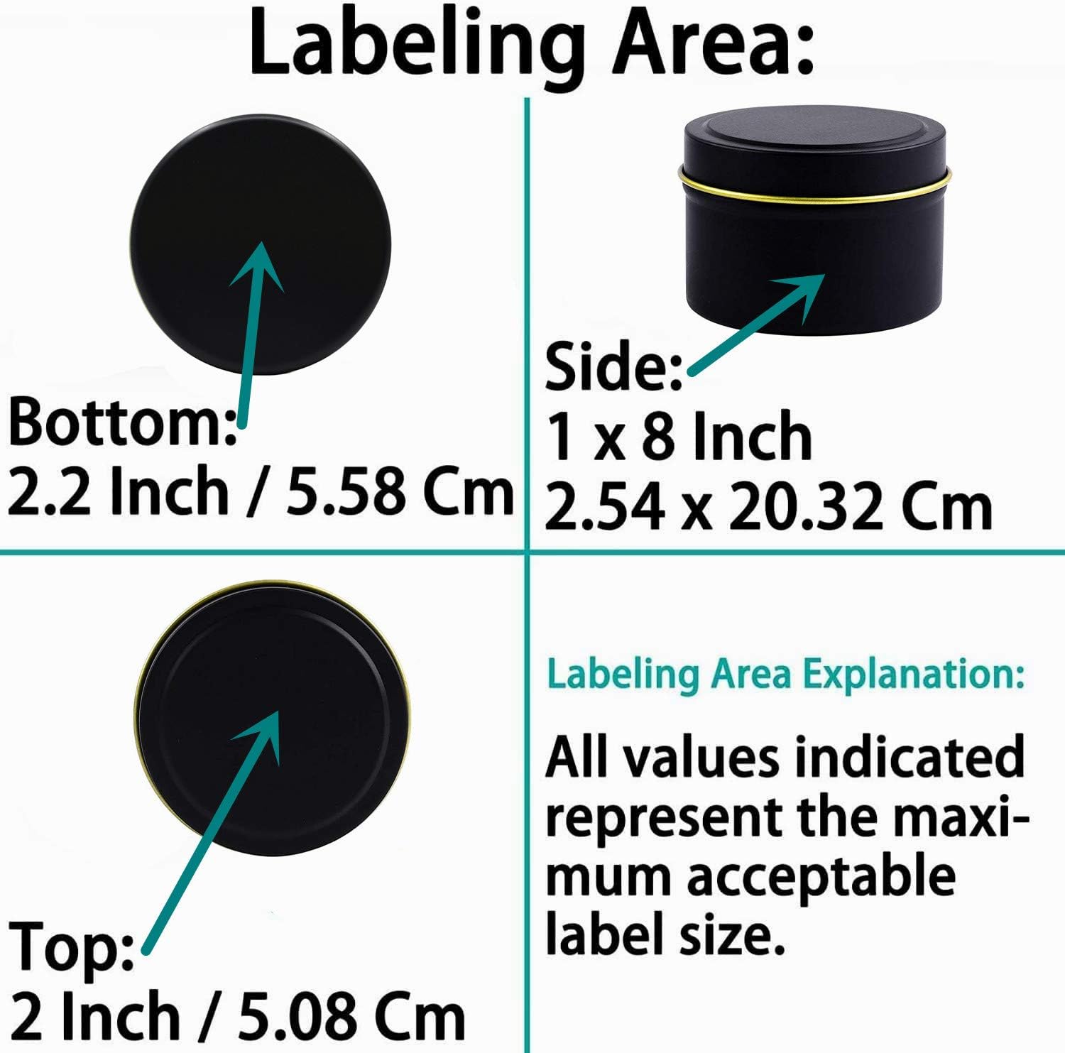 24 Pieces Black Candle Tins 4oz, Candle Jars,Bulk Candle Containers for Candle Making,Storage Jars,DIY Candle Making