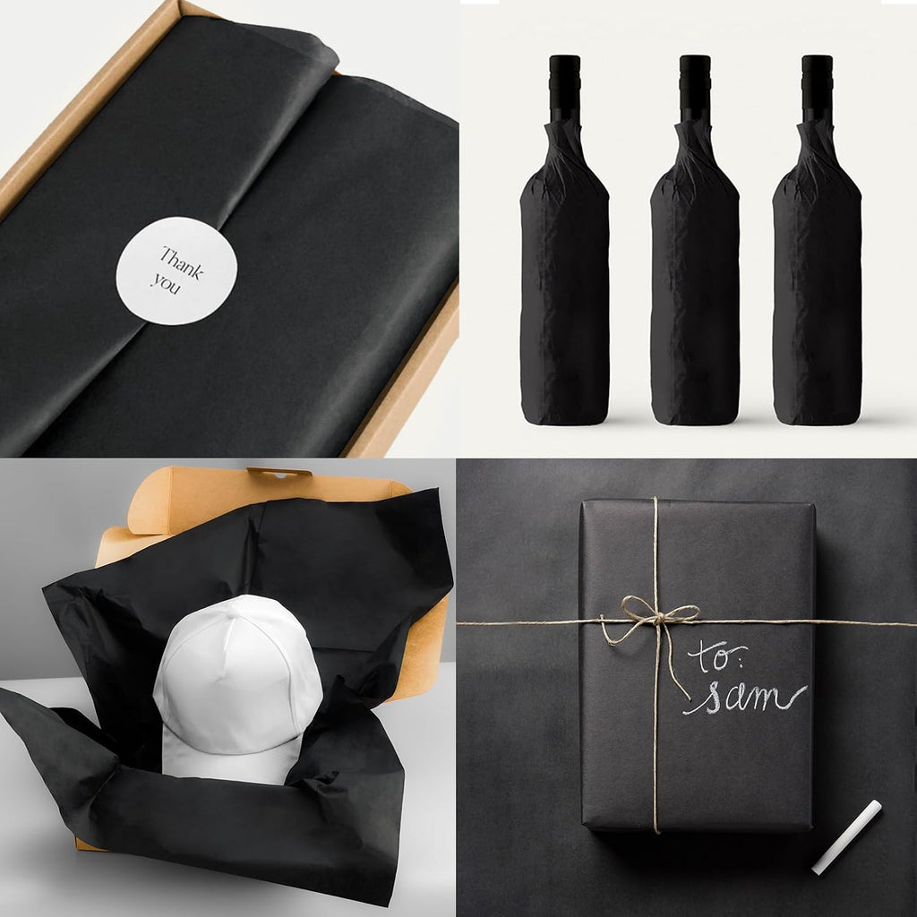 Black Tissue Paper for Gift Bags, 480 Sheets 15x20 Black Wrapping