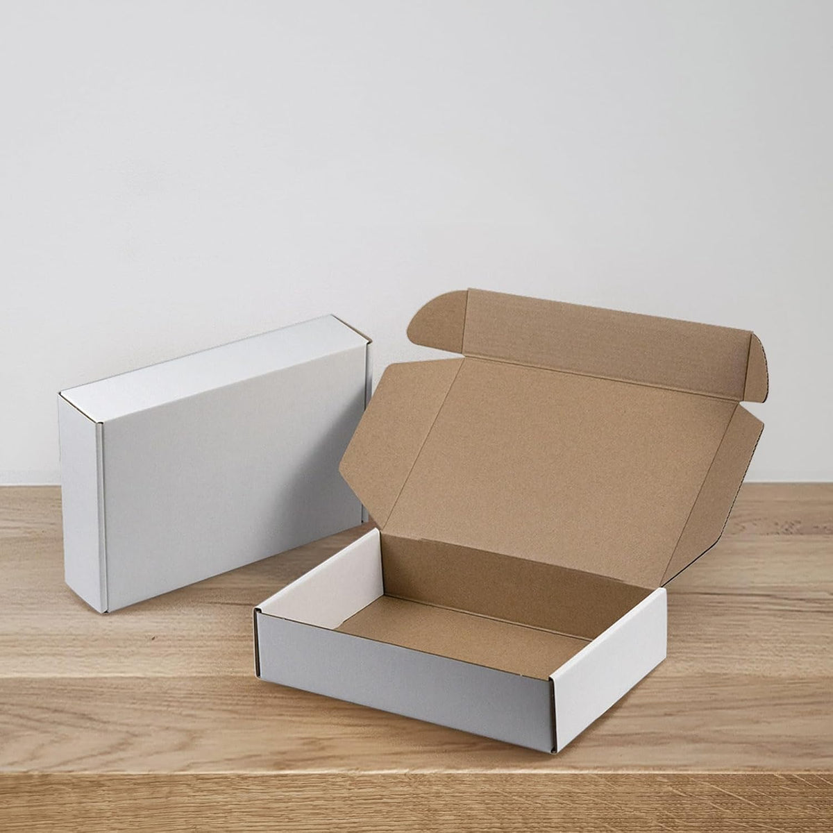 50 Pack 9x6x2 Inches Small Shipping Boxes, White Corrugated Cardboard Boxes, Moving Mailing Packing Box