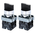 2 Pack 22mm 3 Position Maintained Selector Switch, 2NO 660V 10A