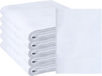 Linteum Textile Birdseye Cloth Diaper Rags [Pack of 6/ White] - 14 x 21 Inch Reusable Diaper Rags for Cleaning, 100%