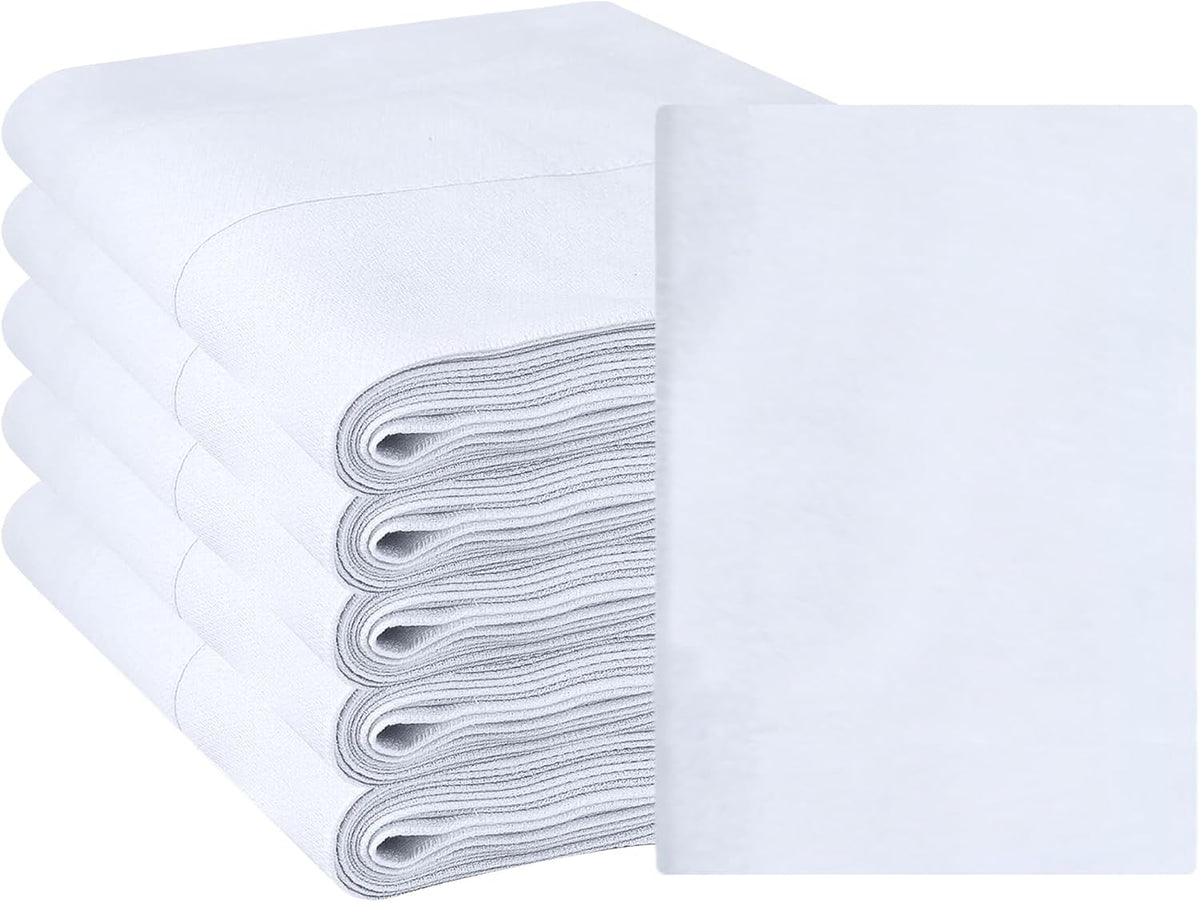 Linteum Textile Birdseye Cloth Diaper Rags [Pack of 6/ White] - 14 x 21 Inch Reusable Diaper Rags for Cleaning, 100%