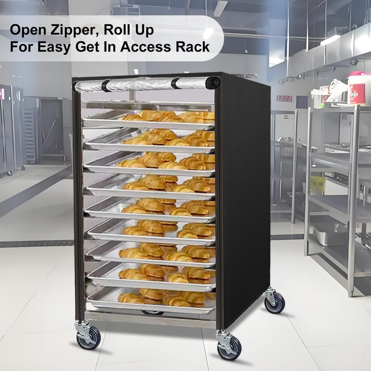 Bun Pan Rack Cover With Zipper,Speed Sheet Bakery Cover,10 Tr Bread Bakers