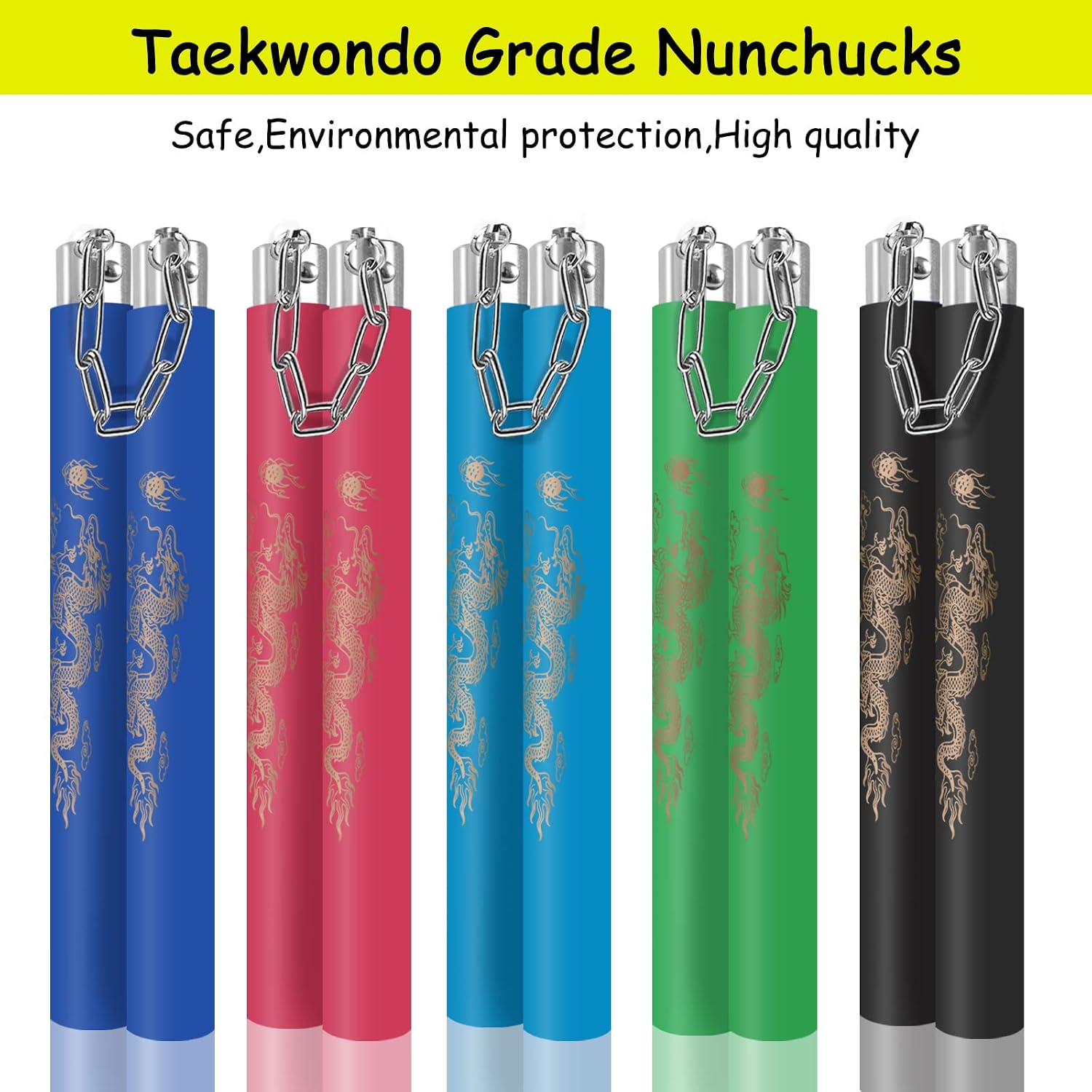 Nunchucks Safe Foam Rubber Training Nunchucks Nunchakus Match with Bearing Ball System and Steel Chain 2PCS for Kids