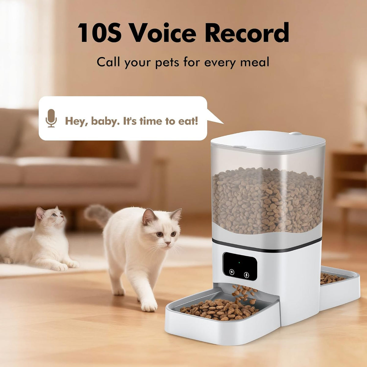 6L Automatic Cat Feeder for 2 Cats, APP Control, Precise Portion Control