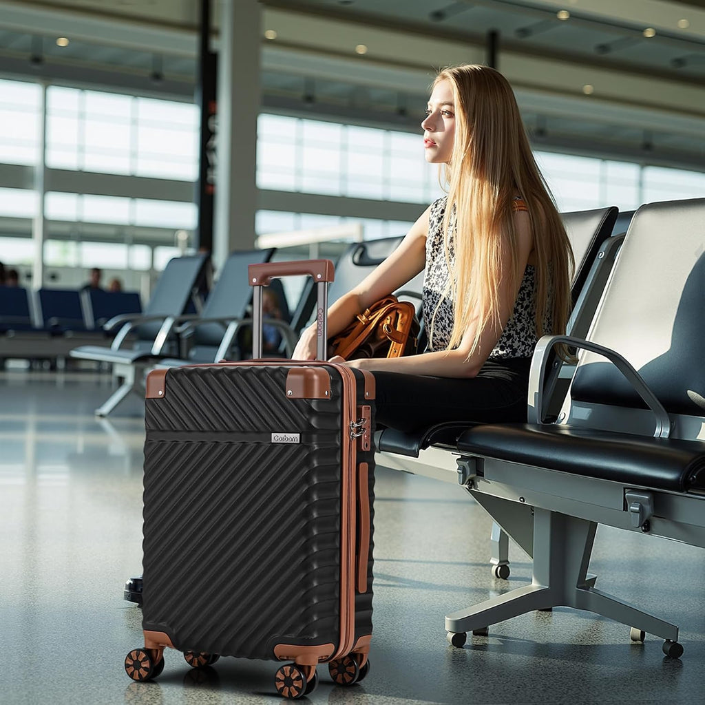 Luggage Sets 5 Piece with TSA Lock Spinner Wheels, Unisex Hard Case ABS Suitcase Set, Hardshell Lightweight