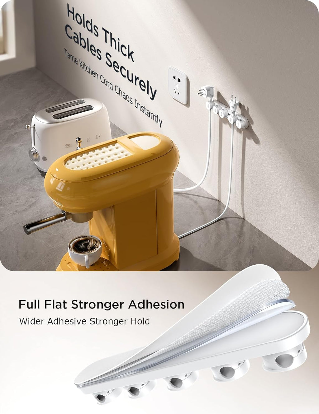5-in-1 Magnetic Cord Organizer JOYROOM Cable Clips[Adjustable Sliding Track] Under Desk Adhesive Cord Management Wire