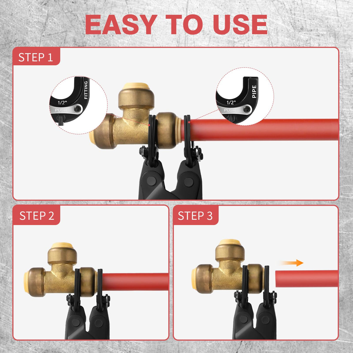 PLANEKO Disconnect Tongs Tool Sized 1”, 3/4”, 1/2” Remove for Pipe Fitting
