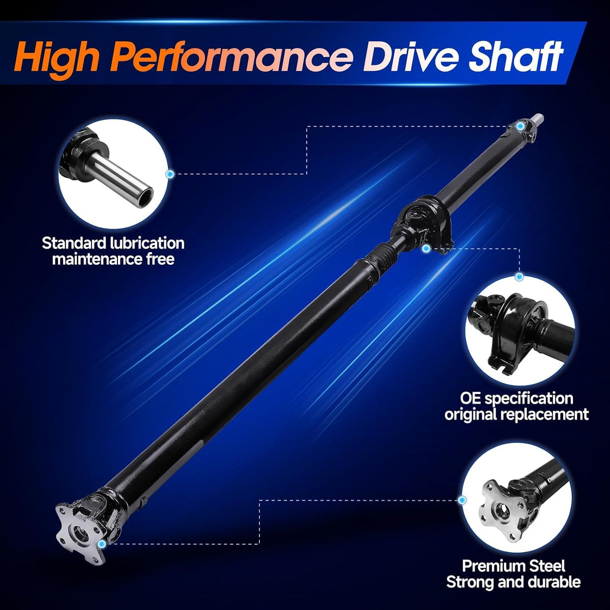 652013 Rear Drive Shaft Prop Shaft Driveshaft Assembly [4.2L 4.6L, RWD, Automatic Transmission, 144.5" 144.7" WheelBase] Fit for Ford F-150 F150 2004-2008, OE 8L3Z4R602E