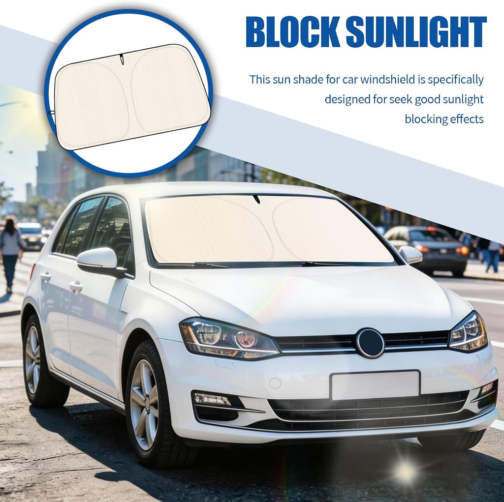 59"×31" 2026 Upgraded Car Windshield Sun Shade Foldable,Thickened Car Sun Shade Windshield with Storage Bag,Universal