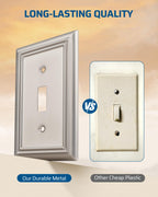 DEWENWILS Metal Wall Plate, Single Toggle Switch Cover, Brushed Nickel