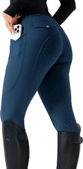 Women's Horse Riding Pants Full Seat Equestrian Breeches High Waist Horseback Riding Tights with Pockets