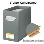 2PK File Organizer Box, Cardboard File Folder Organizer with Handle