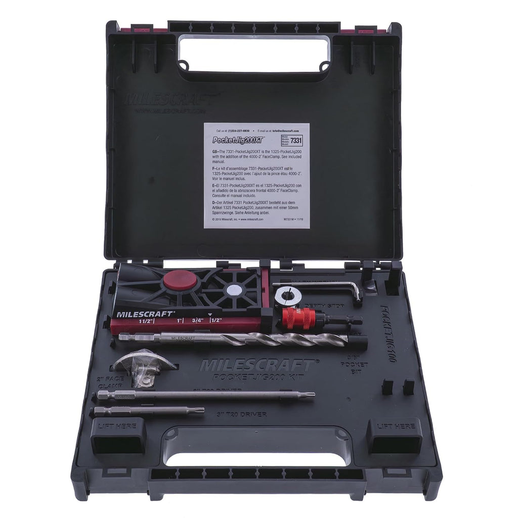 7331 Pocket Hole Jig 200 XT Complete Double/Twin Pocket Hole Jig Kit System. Easy to Use, Pocket Hole Drill Guide