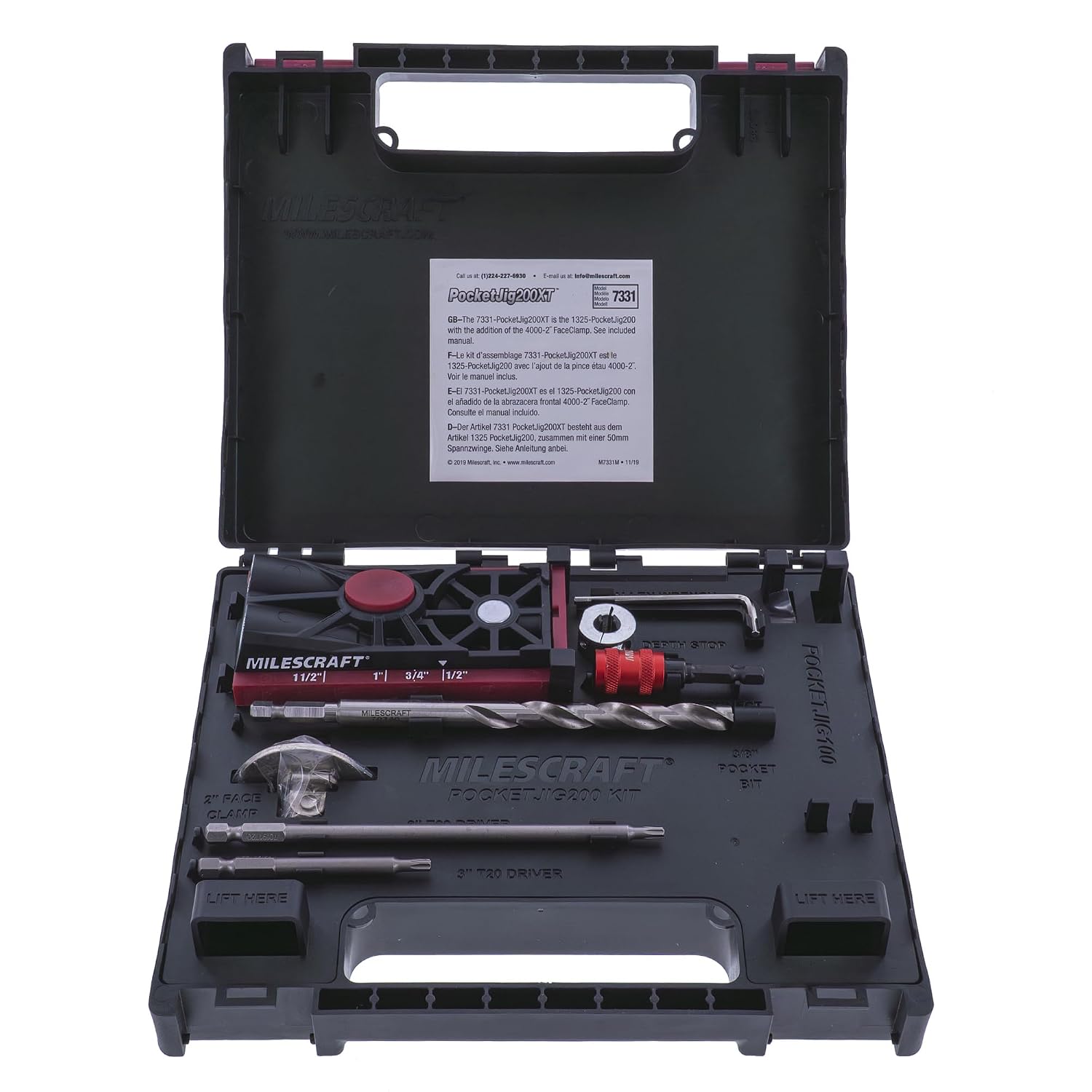 7331 Pocket Hole Jig 200 XT Complete Double/Twin Pocket Hole Jig Kit System. Easy to Use, Pocket Hole Drill Guide