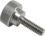 10 Pack 1/4-20 x 3/4 Inch Threads 303 Stainless Steel Diamond Knurled Thumb Screws Knobs with Straight Shoulders Right-Hand Threads SAE Flat Tip Uncoated