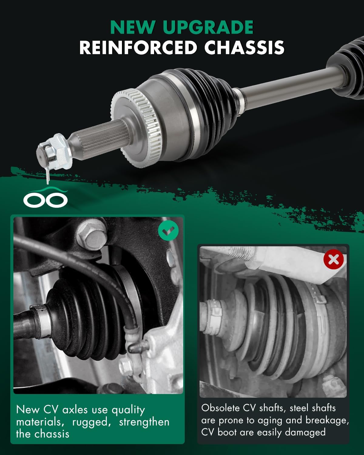 SCITOO Pair (2) Front CV Axle Assembly For Altima 2.5L 2007-2013