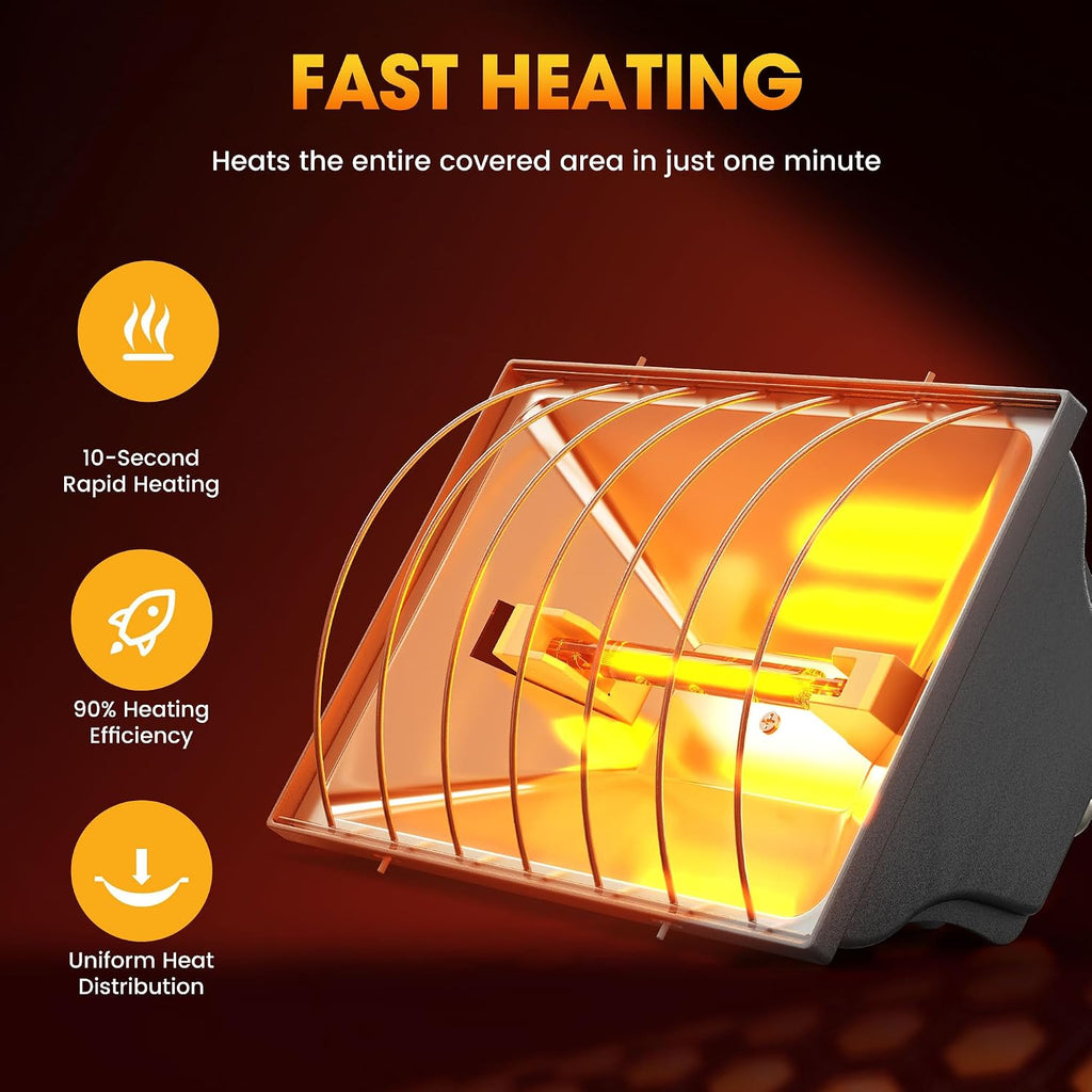 Heat Lamp for Chickens, Halogen Chicken Heat Lamp for Young Poultry, Safe Infrared Chicken Coop & Brooder Heater