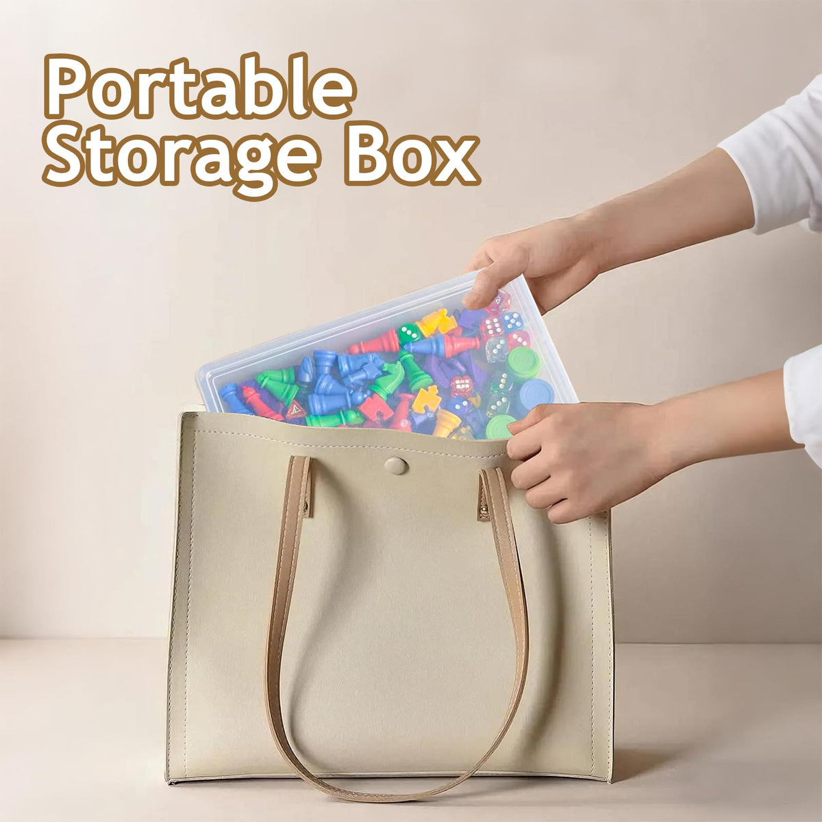Board Game Storage, 3 Pack Stackable Board Game Storage Containers with Snap Tight Latch Lid, Portable Plastic Case