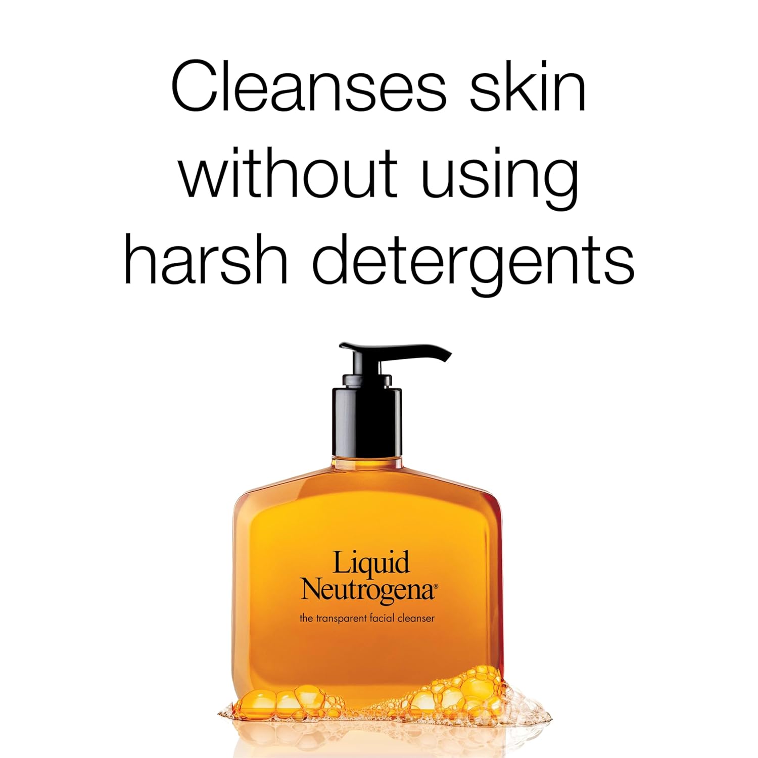 Liquid Gentle Foaming Face Wash with Glycerin, Oil-Free & Hypoallergenic Skin Care Cleanser, Fragrance-Free