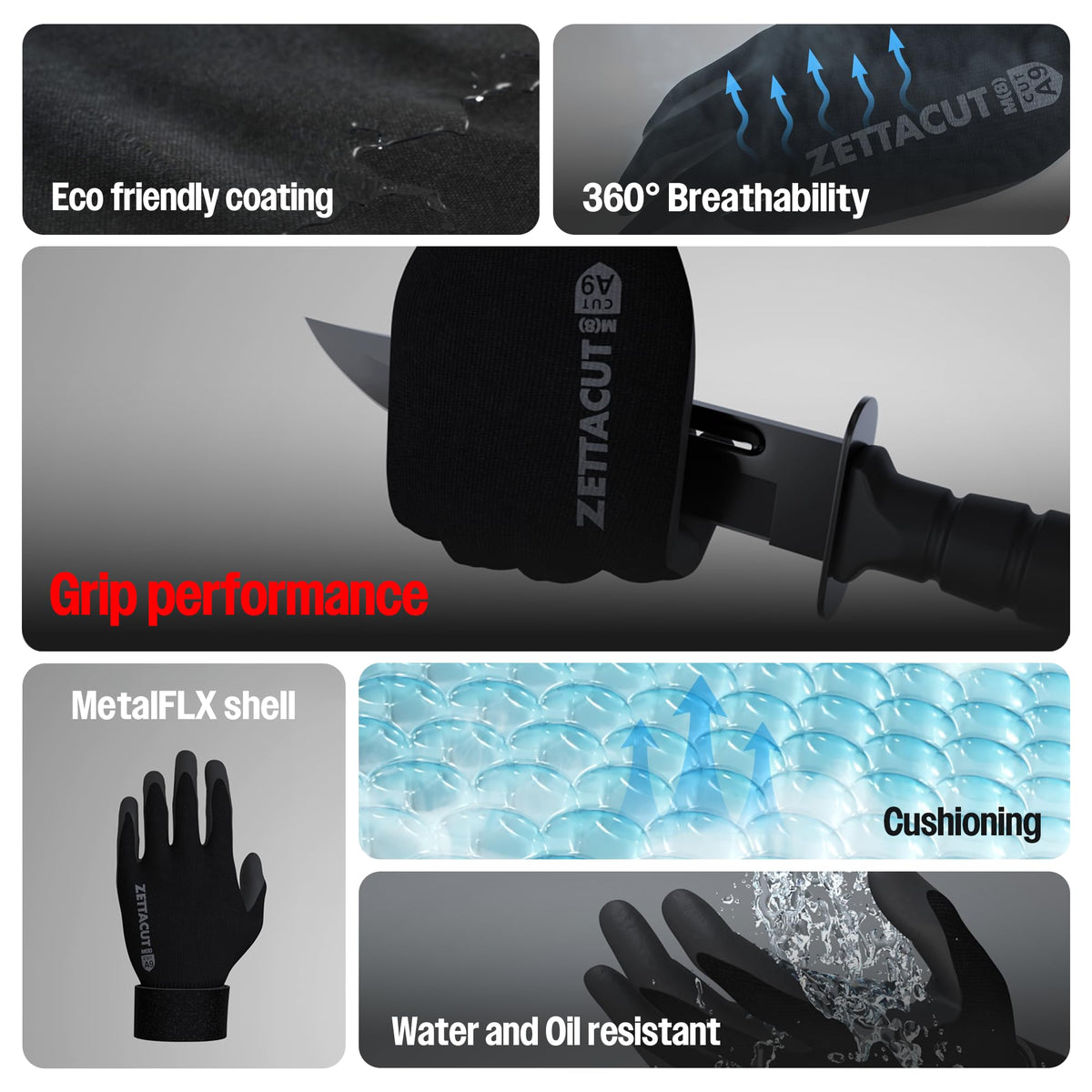 Premium Tactical Gloves - ANSI A7 Cut Resistant - Medium (Black)