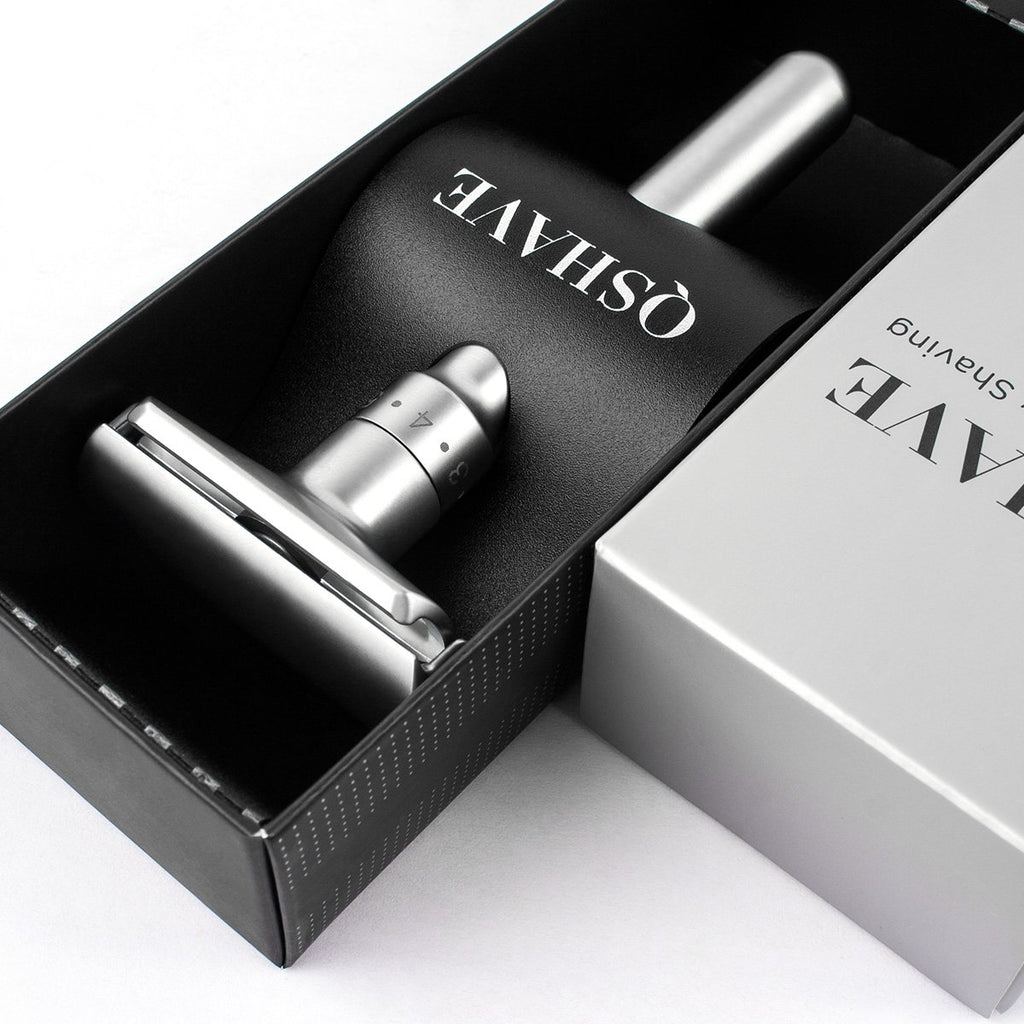 Adjustable Double Edge Classic Safety Razor (1 Razor & 5 pcs Titanium Coated Blades)