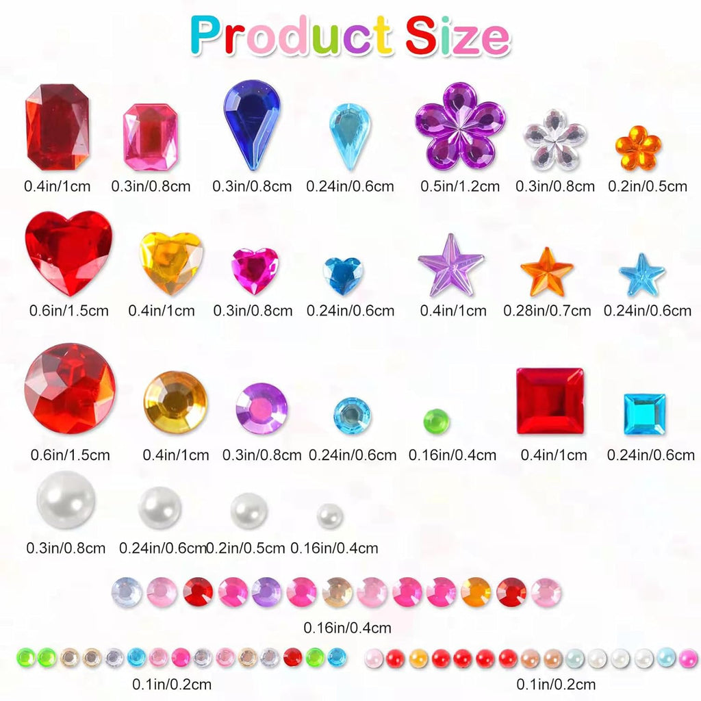 2774 Pcs Gem Stickers Jewels for Crafts, Self Adhesive Rhinestone Jewel Stick on Gems, Acrylic Bling Heart Stickers