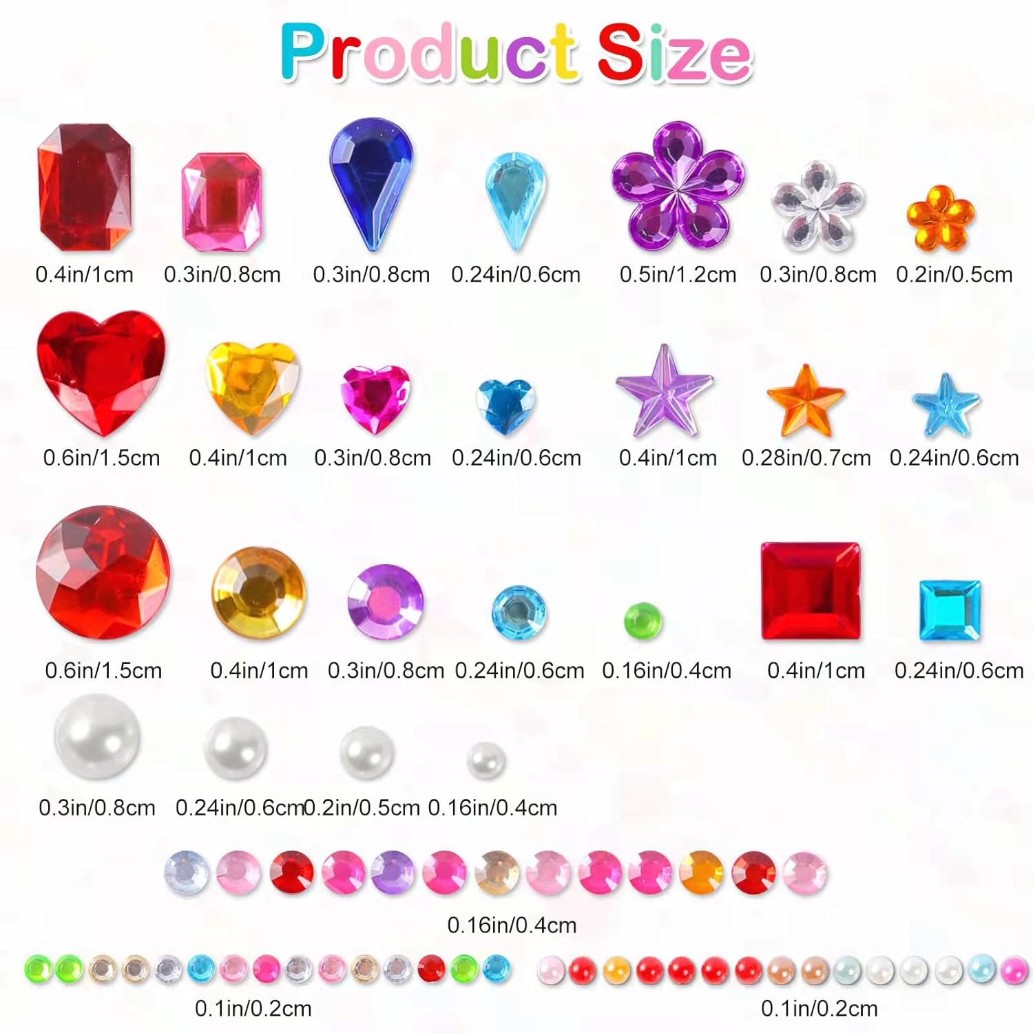 2774 Pcs Gem Stickers Jewels for Crafts, Self Adhesive Rhinestone Jewel Stick on Gems, Acrylic Bling Heart Stickers