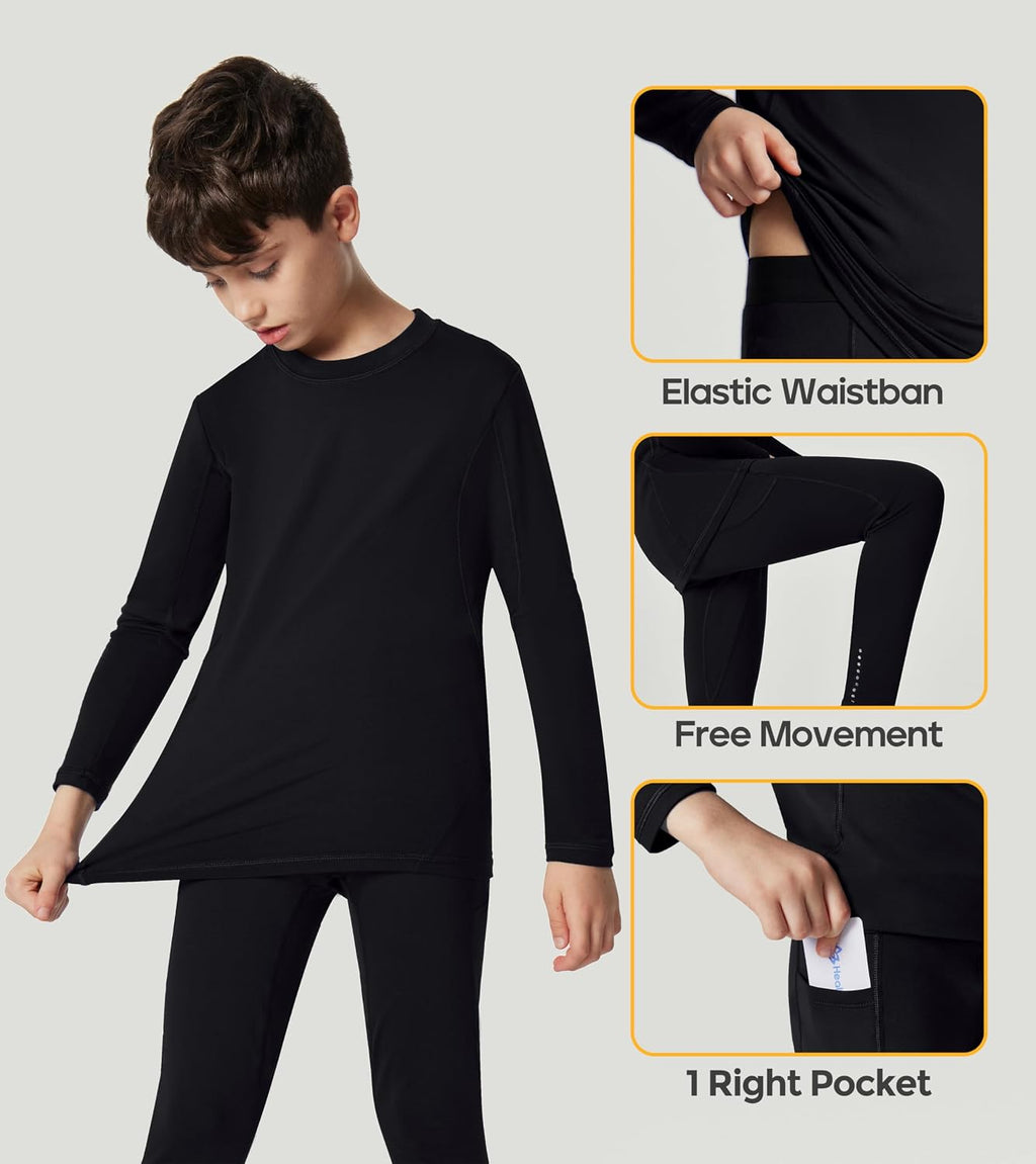 Thermal Underwear for Kids Boys Toddler Thermal Set Fleece Lined Long Johns Base Layer Winter Clothes for Girls