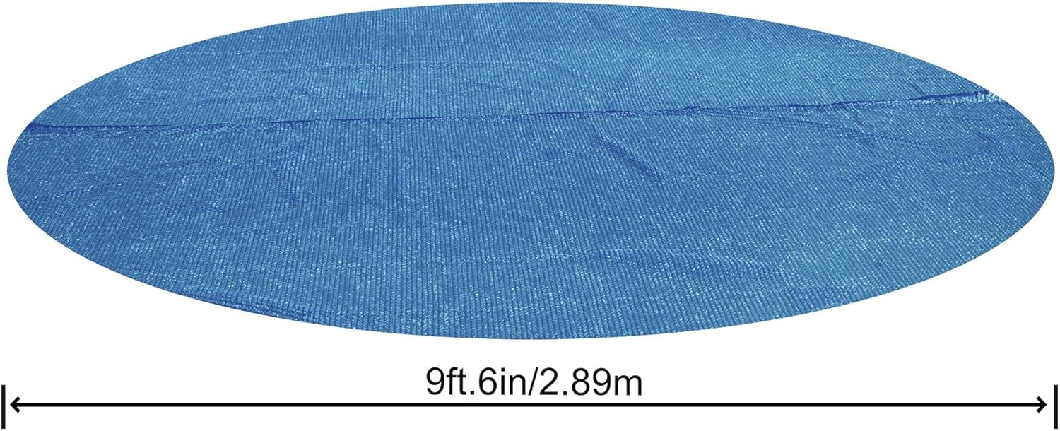 Round Solar Pool Cover for 10’ Round Above Ground Swimming Pools - Heat Retention & Protection from Debris