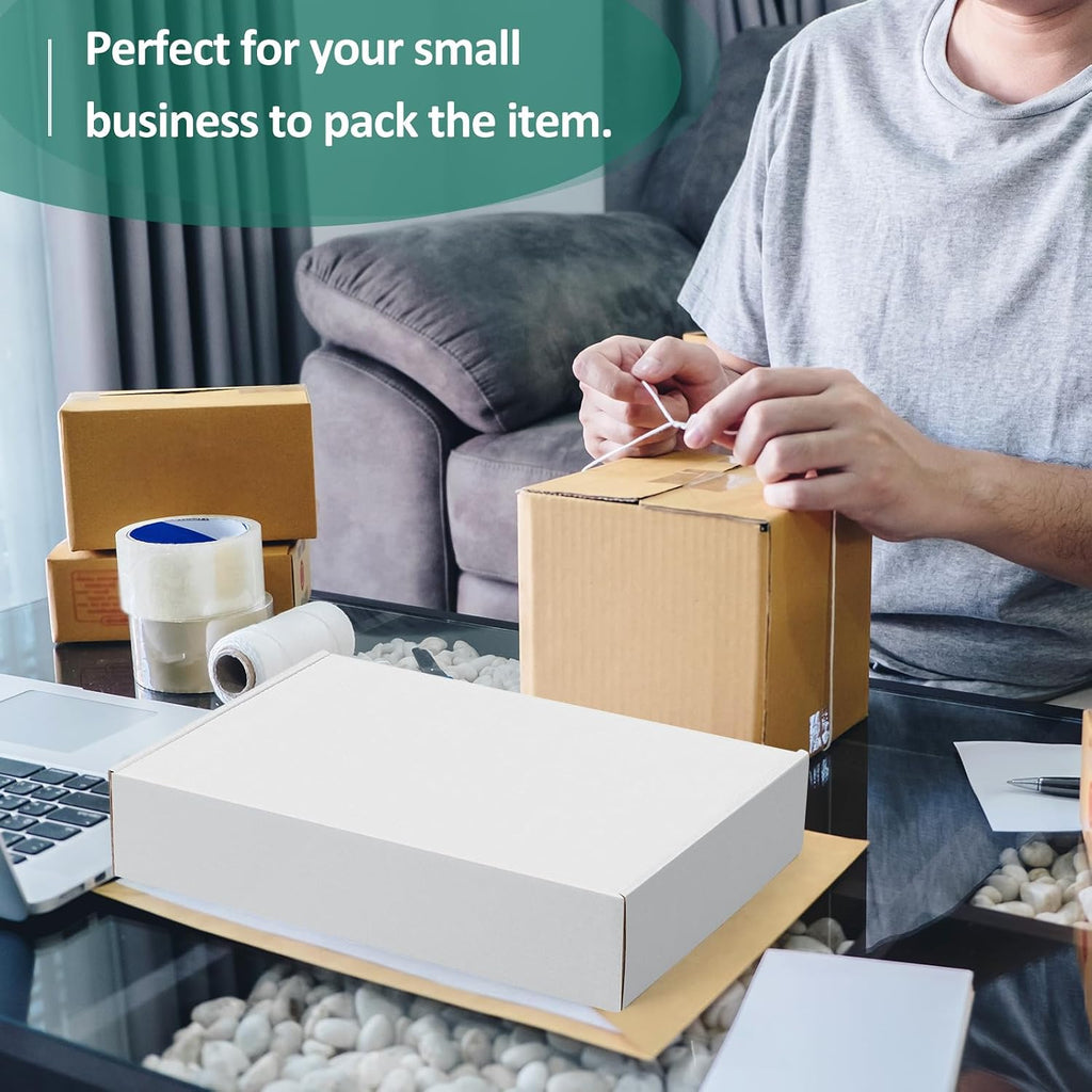 11x8x2" White Shipping Boxes Corrugated Box Mailers 20 Pack Cardboard Shipping Boxes for Small Business, Mailing