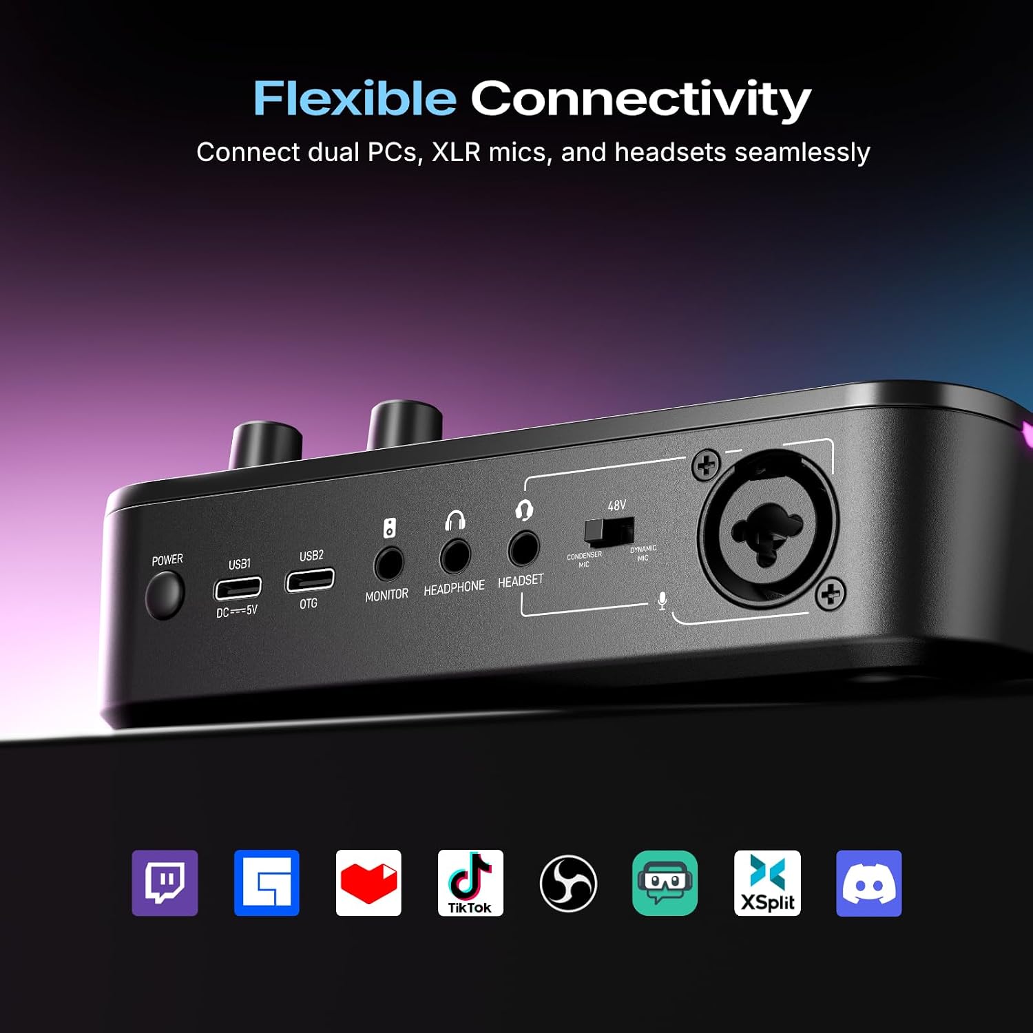 G3 Gaming Audio Mixer with Map Any Audio Sources for PC Streaming | Mixer with 4 Faders, 3 Submixes, dual PC setup