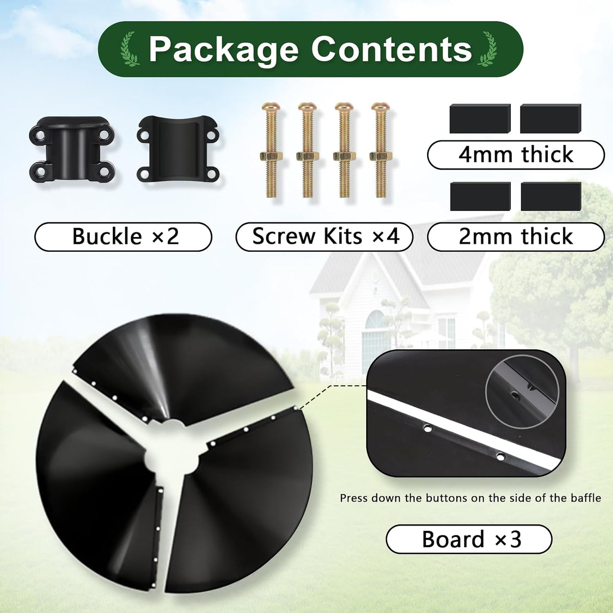 19" Squirrel Baffle for Bird Feeder Pole Black 1 Pack