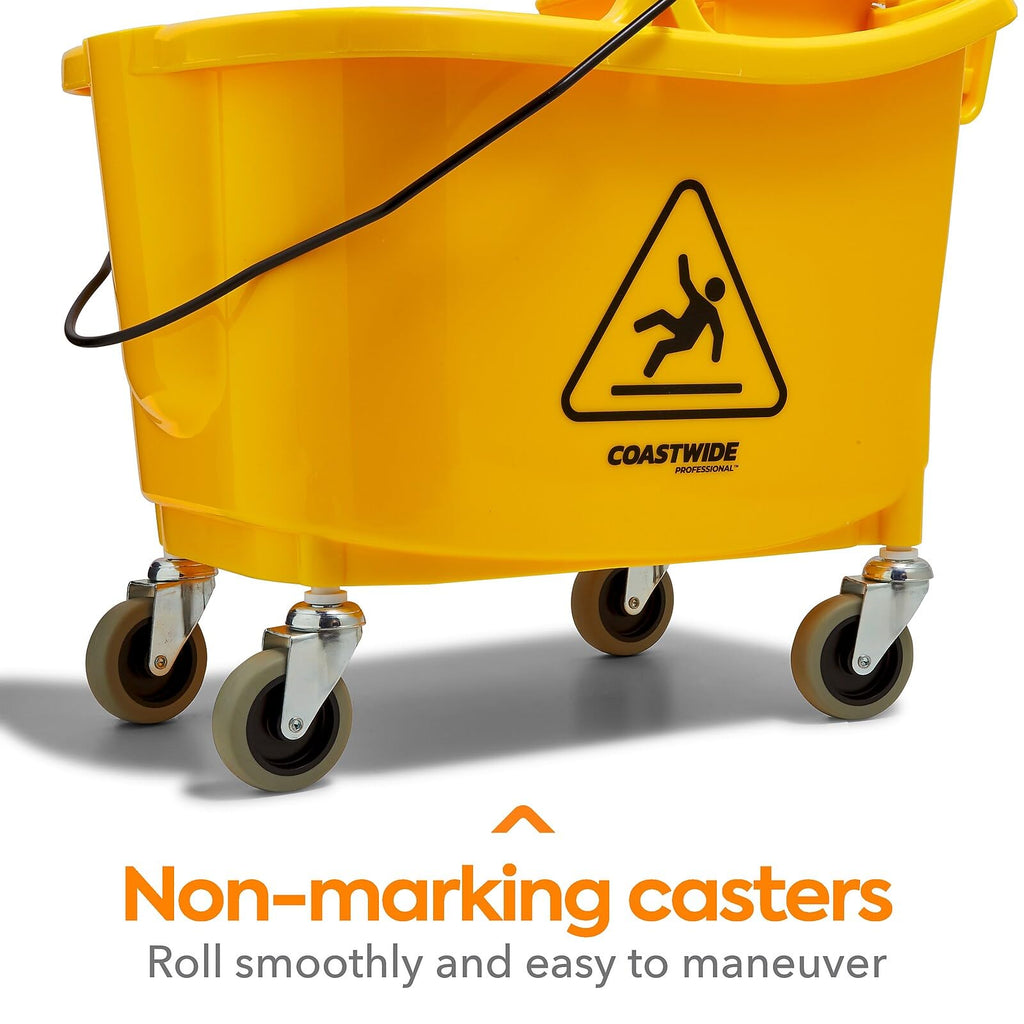 Professional Bucket & Side-Press Wringer, 35 Qt, Yellow/Black