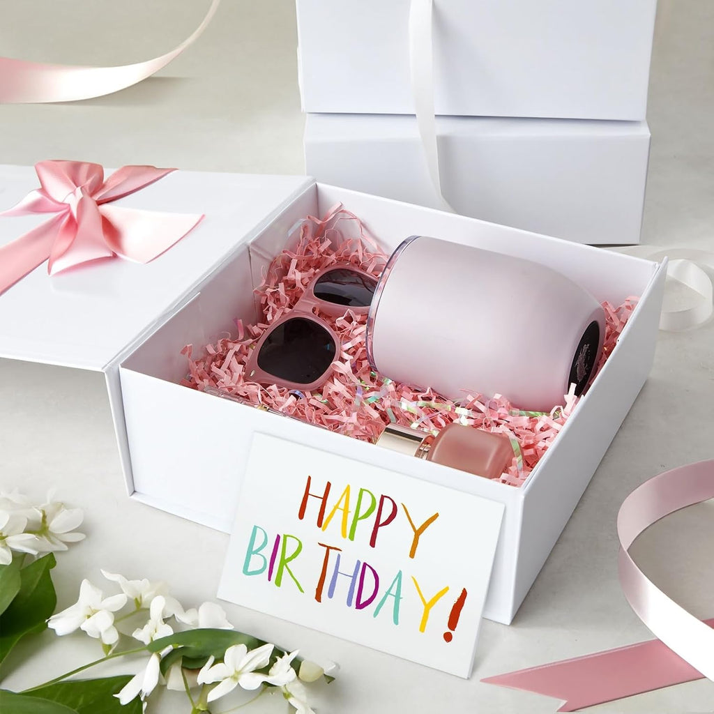 Bridesmaid Proposal Box Set - 6-Pack Glossy White Magnetic, 9.5 x 9.5 x 3.5 In - Bridal & Groomsmen Gift Box with Lid