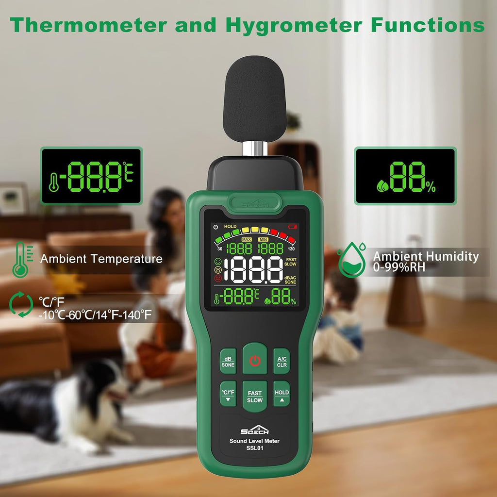 SQECH Decibel Meter, 30-130dB Sound Level Meter, Noise Decibel Reader