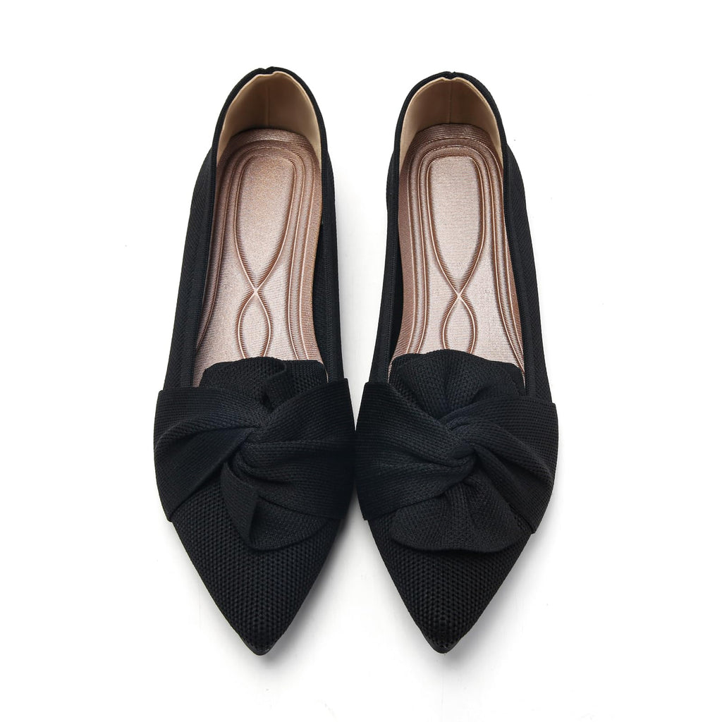 Flats for Women Pointed Toe Ballet Flats Black US8