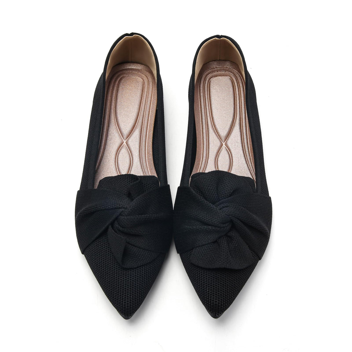 Flats for Women Pointed Toe Ballet Flats Black US8